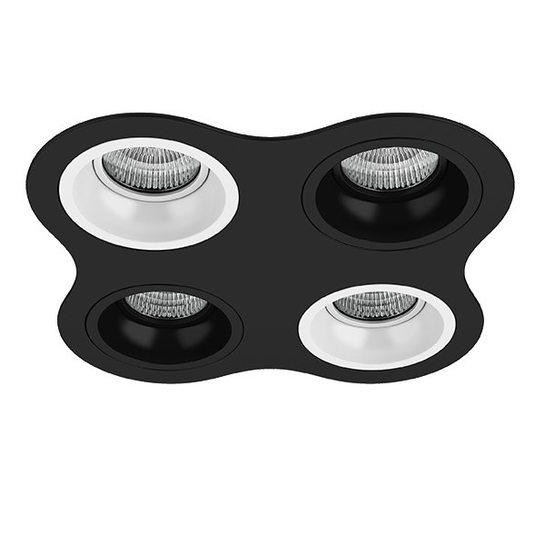 Комплект из светильников и рамки DOMINO, черный Lightstar D64706070607