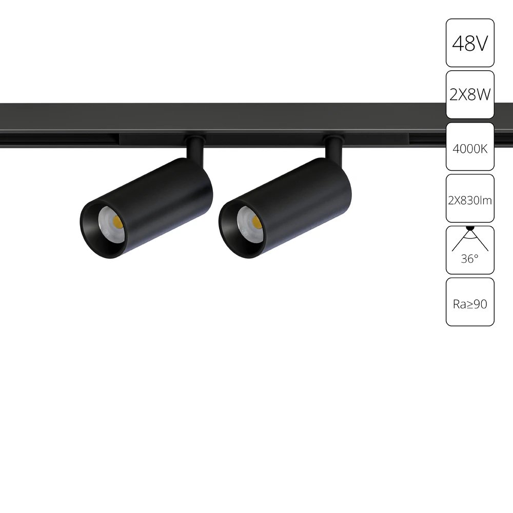 Магнитный трековый светильник Arte Lamp OPTIMA A7260PL-2BK