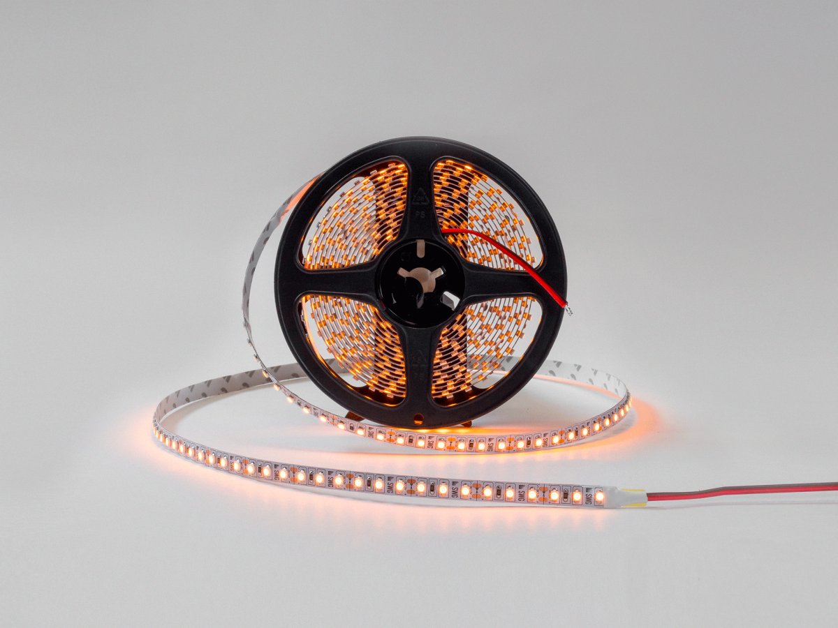 Светодиодная лента 3528, 120 LED/м, 9,6 Вт/м, 12В, IP20, Цвет: Желтый, SWG3120-12-9.6-Y-M, катушка 5 м