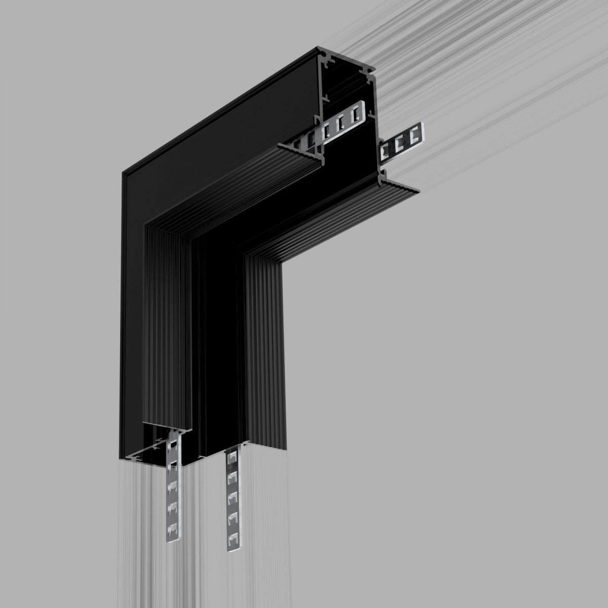 Slim Magnetic Коннектор угловой внутренний для встраиваемого шинопровода черный 85093/00