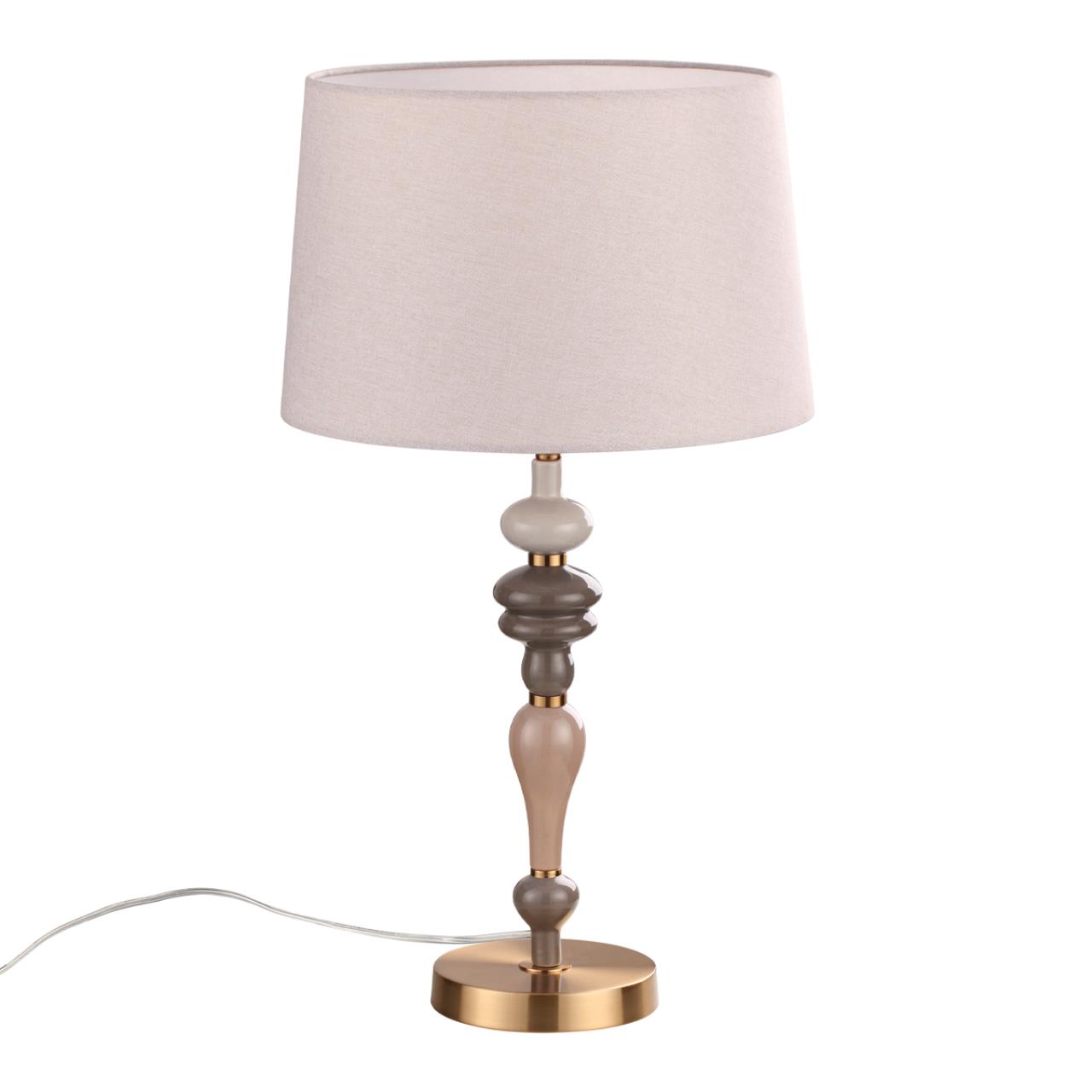Античн.бронза/беж.абажур/металл/керамика Насттол.лампа E27 1*60W HOMI CLASSIC, арт. 5040/1T