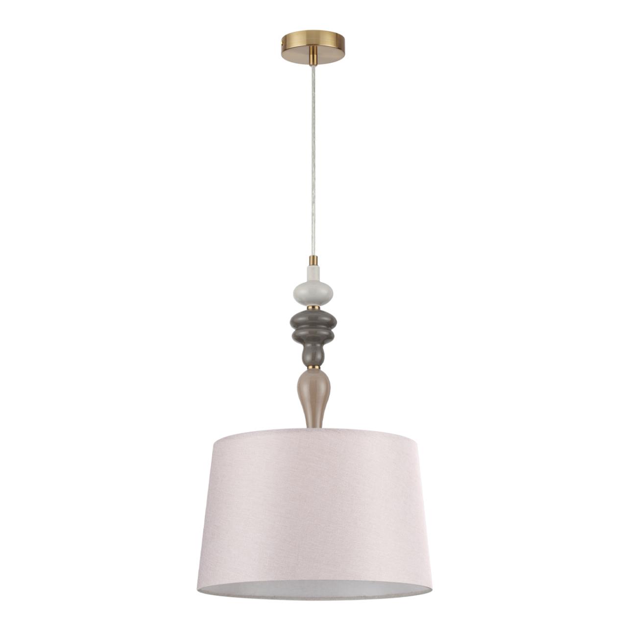 Античн.бронза/беж.абажур/металл/керамика Подвес E27 1*60W HOMI CLASSIC, арт. 5040/1