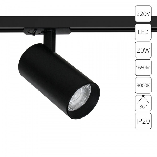 Трековый светильник Arte Lamp BENE A1937PL-1BK