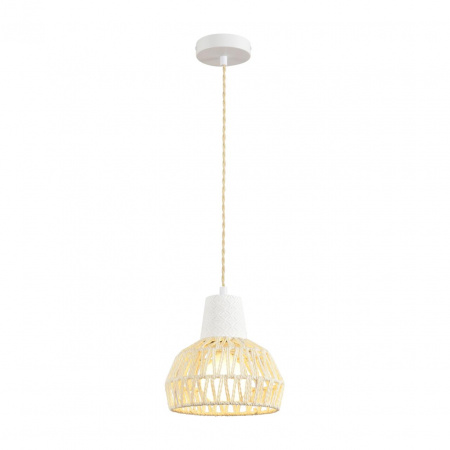 фото Белый/бежевый, цемент/металл/джутовый шнур Подвес E27 LED 10W 220V BOHO ECO, арт. 8368/1B