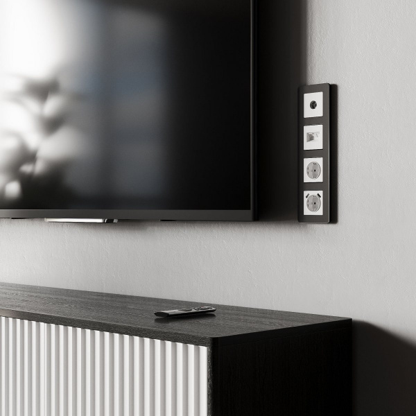 фото Розетка с заземлением, шторками и USBх2 (белый матовый) W1171561