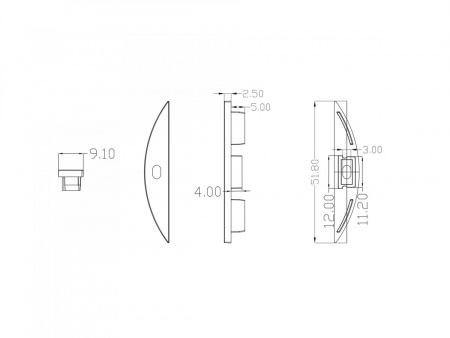 фото Комплект заглушек SWG на профиль ARC-608FL (2 шт), ARC-608FL-ECS