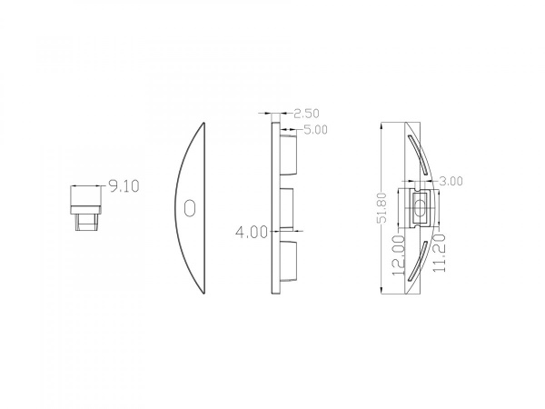 фото Комплект заглушек SWG на профиль ARC-608FL (2 шт), ARC-608FL-ECS