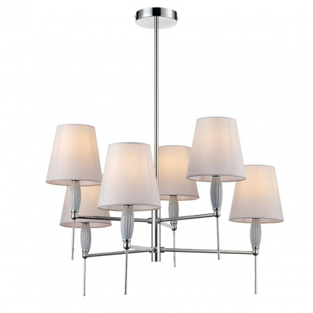фото Хром/серый, металл/керамика/текстиль Люстра Е14 6*40W 220V KARMEN CLASSI, арт. 8279/6