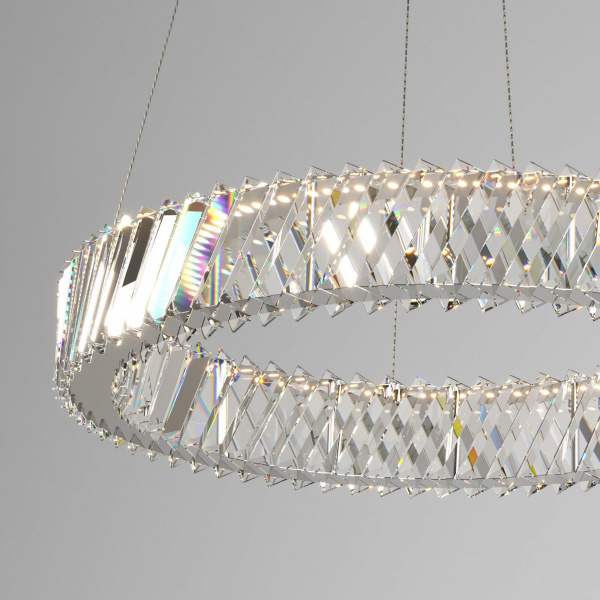 фото Светодиодная хрустальная люстра 101004 LED никель хрусталь Strotskis