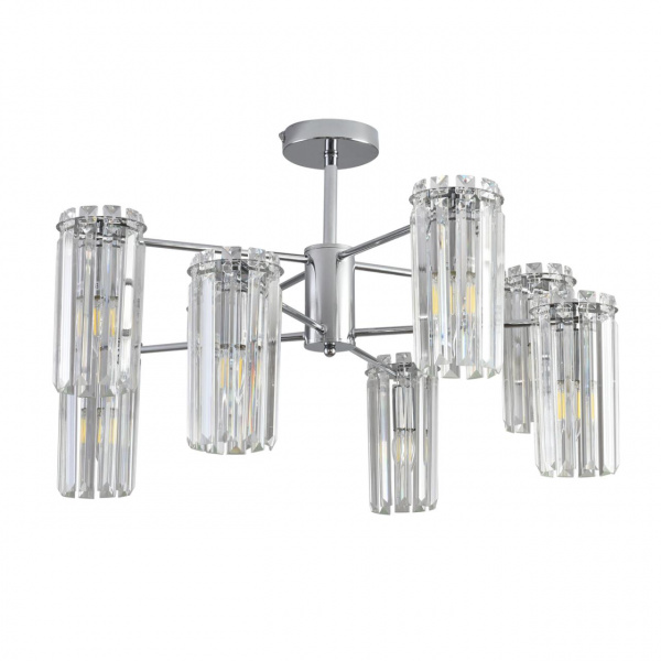 Хром/прозрачный, металл/хрусталь Люстра подвесная E14 8*40W 220V FAVLA CLASSI, арт. 8348/8C