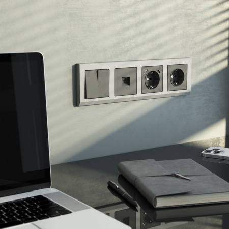 фото Розетка Ethernet RJ-45 (графит матовый) W1181064