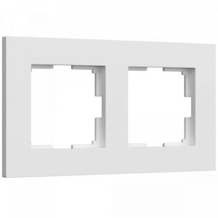 фото Рамка из поликарбоната на 2 поста Slab белый софт W0022961