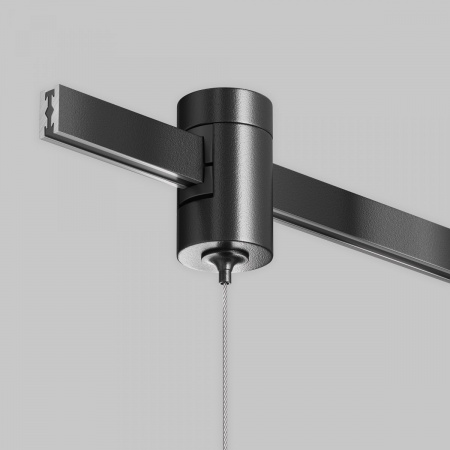 фото Коннектор с тросовым подвесом Тау / Tau в шинопровод Flarity черный Maytoni Technical TRA154SW-1B