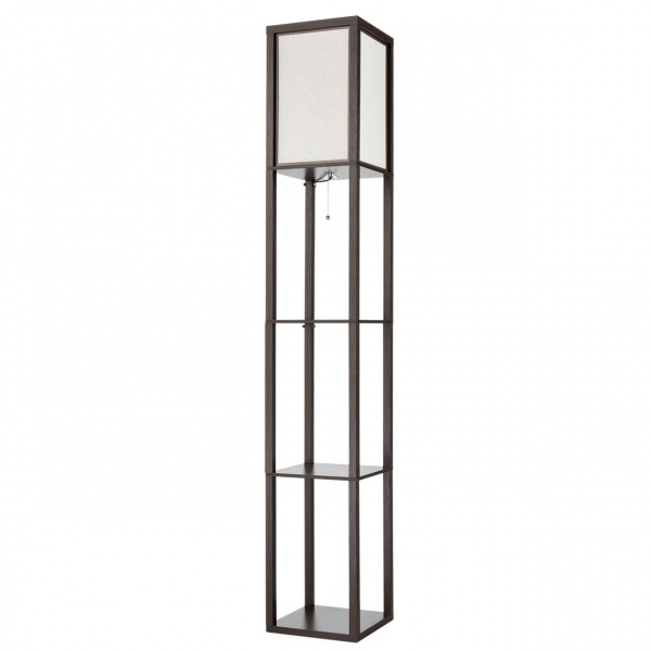 Кофейный/белый, дерево/текстиль Торшер Е27 1*60W 220V PRACTIC COMFI, арт. 8090/1F
