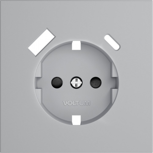 Накладка для розетки с заземлением и защитными шторками, с USB A+C, S70 (серый)