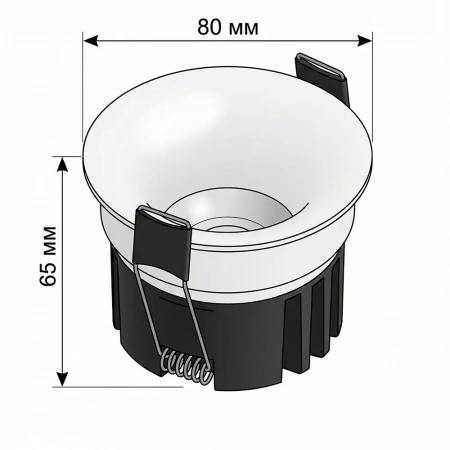 фото Свет-к LED (S1312) встр. круг. 220-240V COB 12W 4000K черный WO