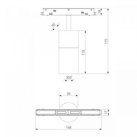 фото Умный трековый светильник 6W 2700-6500K Dim R01 Slim Magnetic 85074/01