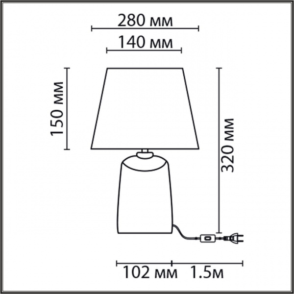 фото Белый жемчужный/белый, керамика/текстиль Настольная лампа Е27 1*60W 220V SINNA CLASSI, арт. 8212/1T