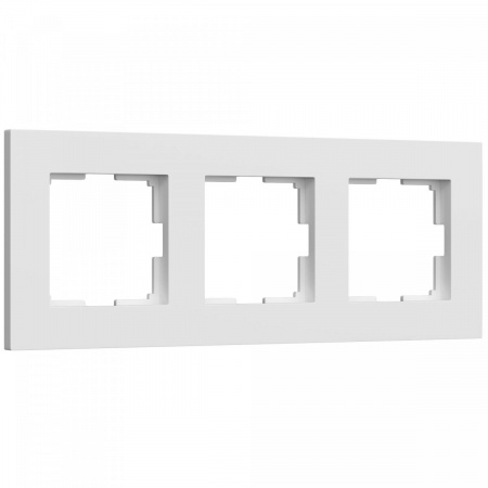 фото Рамка из поликарбоната на 3 поста Slab белый софт W0032961