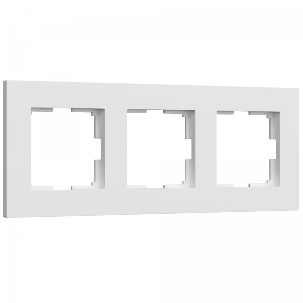 фото Рамка из поликарбоната на 3 поста Slab белый софт W0032961
