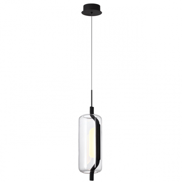 фото Черный матовый/прозрачный/стекло Подвес LED 10W 3000K KAVIA L-VISION, арт. 5003/10L