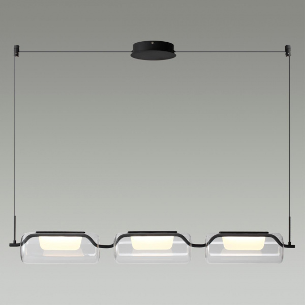 фото Черный матовый/прозрачный/стекло Люстра LED 30W 3000K KAVIA L-VISION, арт. 5003/30L