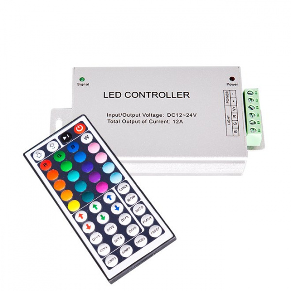 Контроллер RGB DC12-24V 12A (4А*3) 144W с пультом