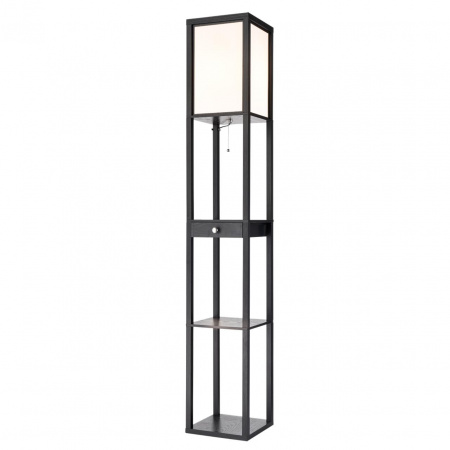 фото Черный/белый, дерево/текстиль Торшер Е27 1*60W 220V PRACTIC COMFI, арт. 8092/1F