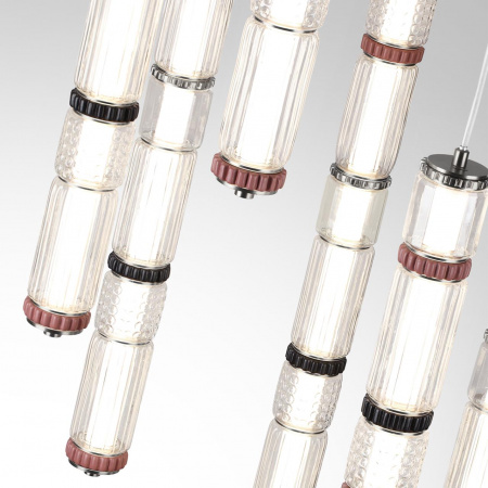 фото Темный сатин.никель/терракот/черный Люстра каскадная LED 210W (30W*7) 4000K COLLIER L-VISION, арт. 5456/210L