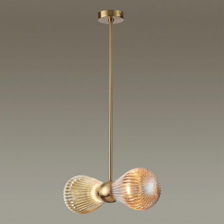 фото Золотой/янтарный/металл/стекло Подвес E14 2*40W ELICA MODERN, арт. 5402/2