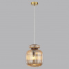 фото Античн.бронза/янтарный/металл/стекло/эко.кожа Подвес E27 1*60W JUGI PENDANT, арт. 5042/1A