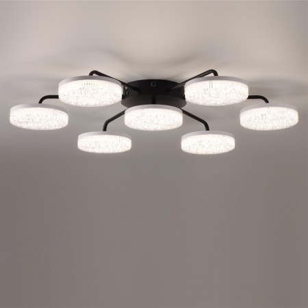 фото Черный, металл/акрил Люстра потолочная с ПДУ LED 90W 3000-6000К 220V DIDANA LEDIO, арт. 8236/7CL
