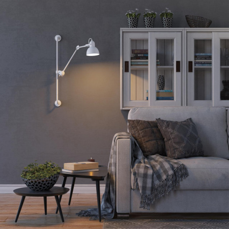 фото Белый Бра на кронштейне Е14 1*40W ARTA MODERN, арт. 4126/1WA