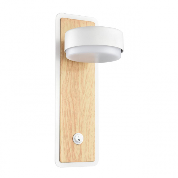 Металл, белый/дерево Бра GX53 LED 1*7W 220V LELAND COMFI, арт. 8263/1W