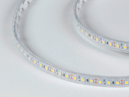 фото Светодиодная лента 3528, 120 LED/м, 9,6 Вт/м, 12В, IP66, Цвет: Нейтральный белый, SWG3120-12-9.6-NW-66-M, катушка 5 м