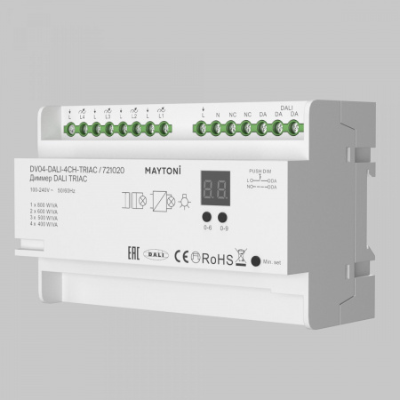фото Диммер DALI DT6 четырёхканальный TRIAC 230В DIN 800Вт Maytoni 721020, белый