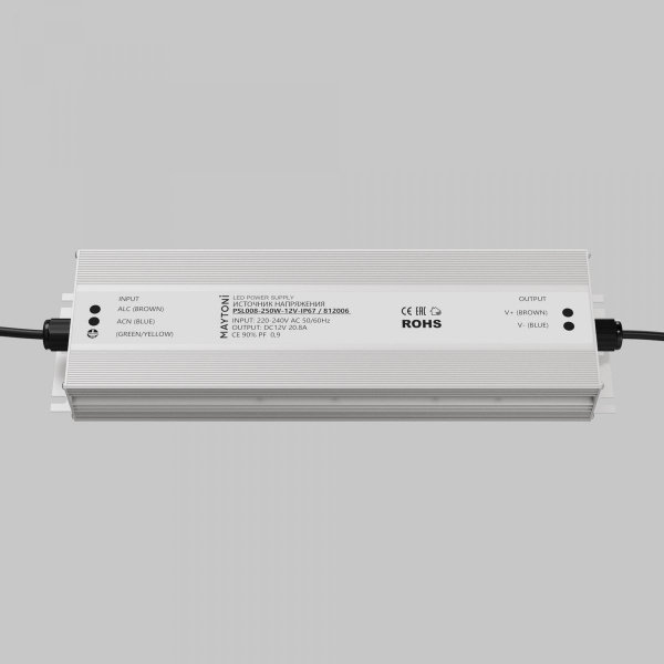 фото Источник напряжения PSL008 12В 250Вт IP67 Maytoni 812006, серебро
