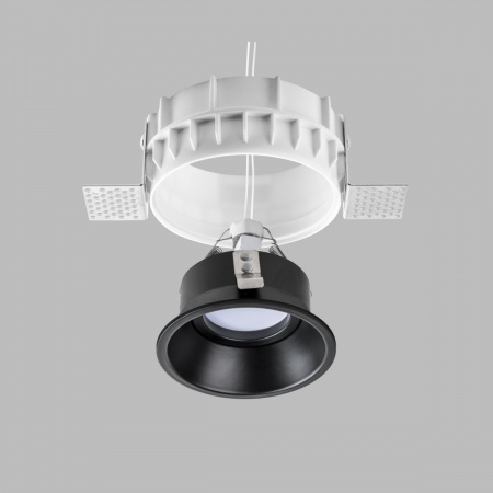 фото Комплект из светильника и рамки DOMINO ROUND MR16 ЧЁРНЫЙ Domino, черный Lightstar G214607
