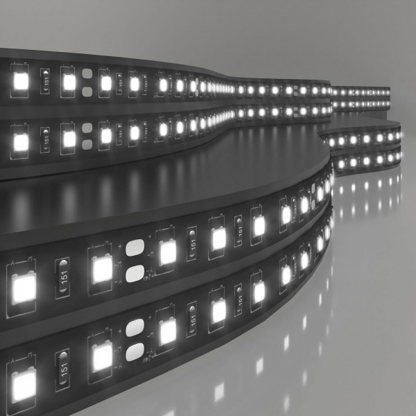 Светодиодная лента 120 Led 9,6 Вт IP20, 6500K холодный белый, 5 м 2835 24V 120Led 9,6W Black