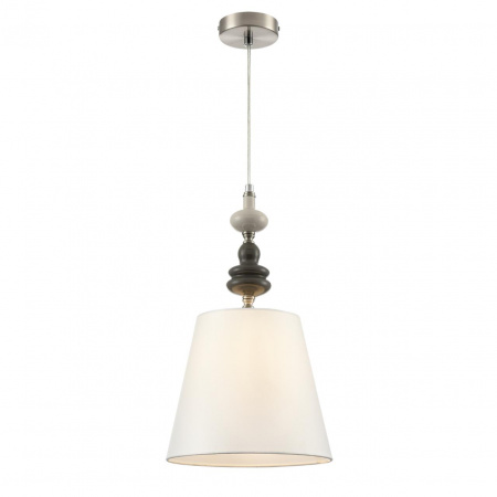 фото Никель/белый, металл/керамика/текстиль Подвес Е14 1*40W 220V KENTUKI CLASSI, арт. 8283/1A