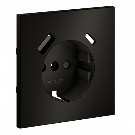 фото Накладка для розетки с заземлением и защитными шторками, с USB A+C, S70 Metal (антрацит)