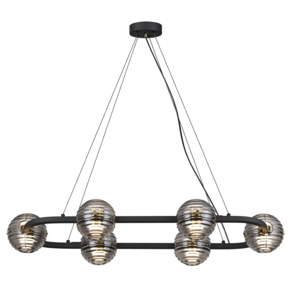 фото Черн./золото/дымчатый/металл/стеко Люстра LED 60W 4000К 1526Лм TRONI L-VISION, арт. 5041/60LA