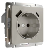 фото Розетка с заземлением, шторками и USB тип A+C (дымчатый) W1271704