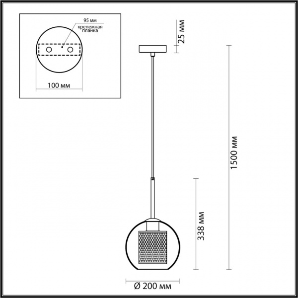 фото Античн.бронза/металл/прозрачный/стекло Подвес E27 1*40W CLOCKY PENDANT, арт. 4939/1