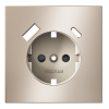 фото Накладка для розетки с заземлением и защитными шторками, с USB A+C, S70 Metal (платина)