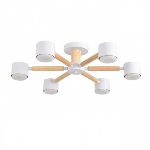 Белый, дерево/металл Светильник потолочный GX53 LED 6*7W 220V VUDI COMFI, арт. 8306/6C