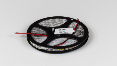 фото Светодиодная лента 3528, 120 LED/м, 9,6 Вт/м, 24В, IP20, Цвет: Нейтральный белый, SWG3120-24-9.6-NW-M, катушка 5 м