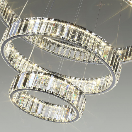 фото Хром/прозрачный металл/хрусталь Люстра LED 88W 4000K 10200Лм VEKIA L-VISION, арт. 4930/88L