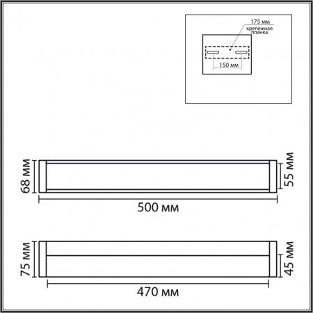 фото Хром/белый, металл/акрил Настенный светильник IP44 LED 18W 3000K 90-250V AQUALA LEDIO, арт. 8315/18WL