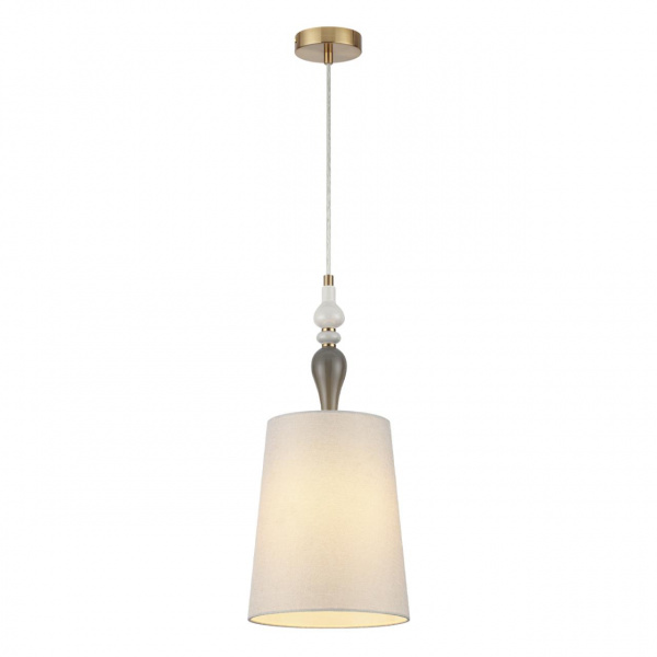 фото Античн.бронза/беж.абажур/металл/керамика Подвес E27 1*60W HOMI CLASSIC, арт. 5040/1A